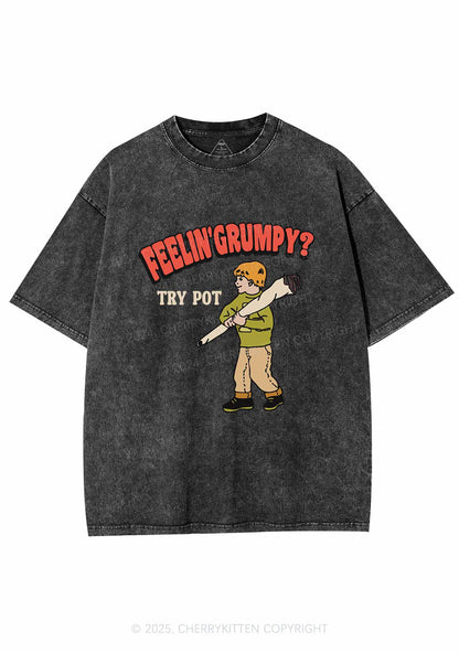 Feelin' Grumpy Y2K Washed Tee Cherrykitten