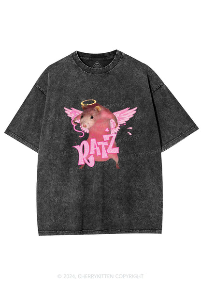 Cupid Rat Y2K Valentine's Day Washed Tee Cherrykitten