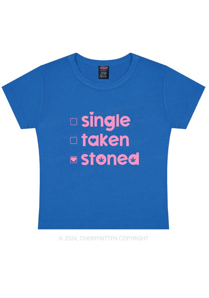 Single Taken Stoned Y2K Valentine's Day Baby Tee Cherrykitten