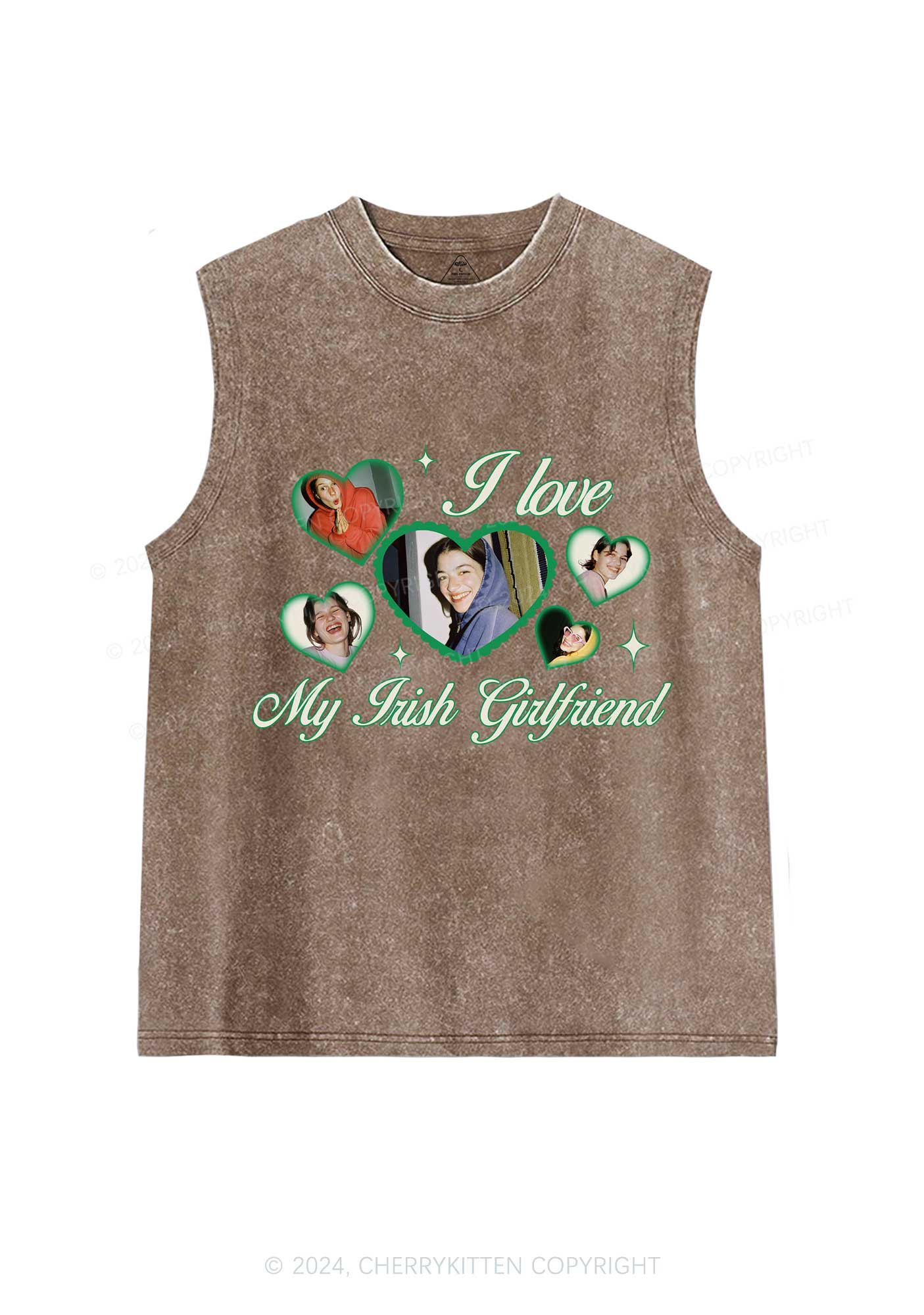 Custom My Irish Girlfriend St Patricks Y2K Washed Tank Cherrykitten