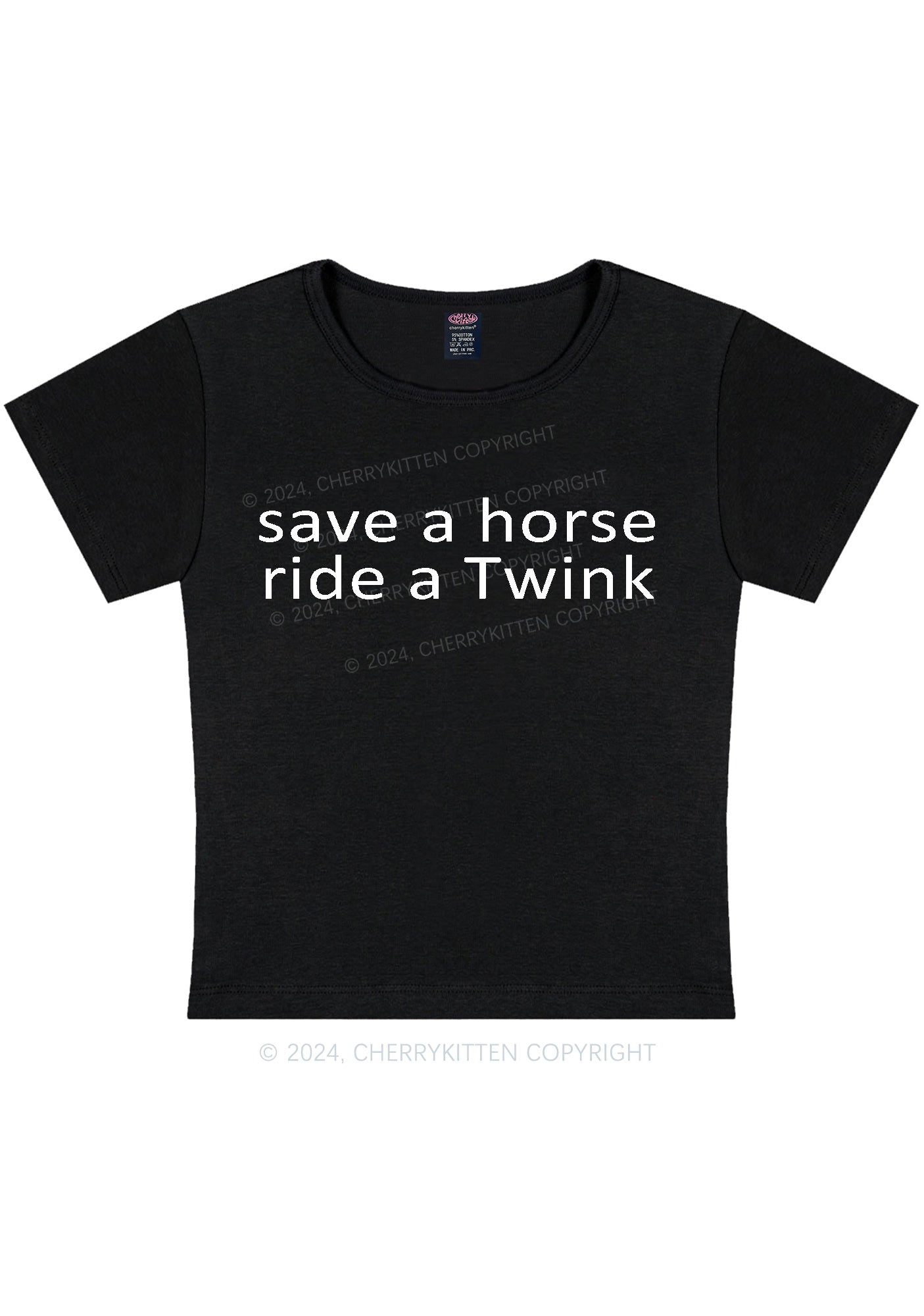 Ride A Twink Y2K Baby Tee Cherrykitten