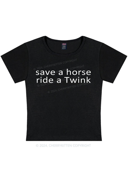 Ride A Twink Y2K Baby Tee Cherrykitten