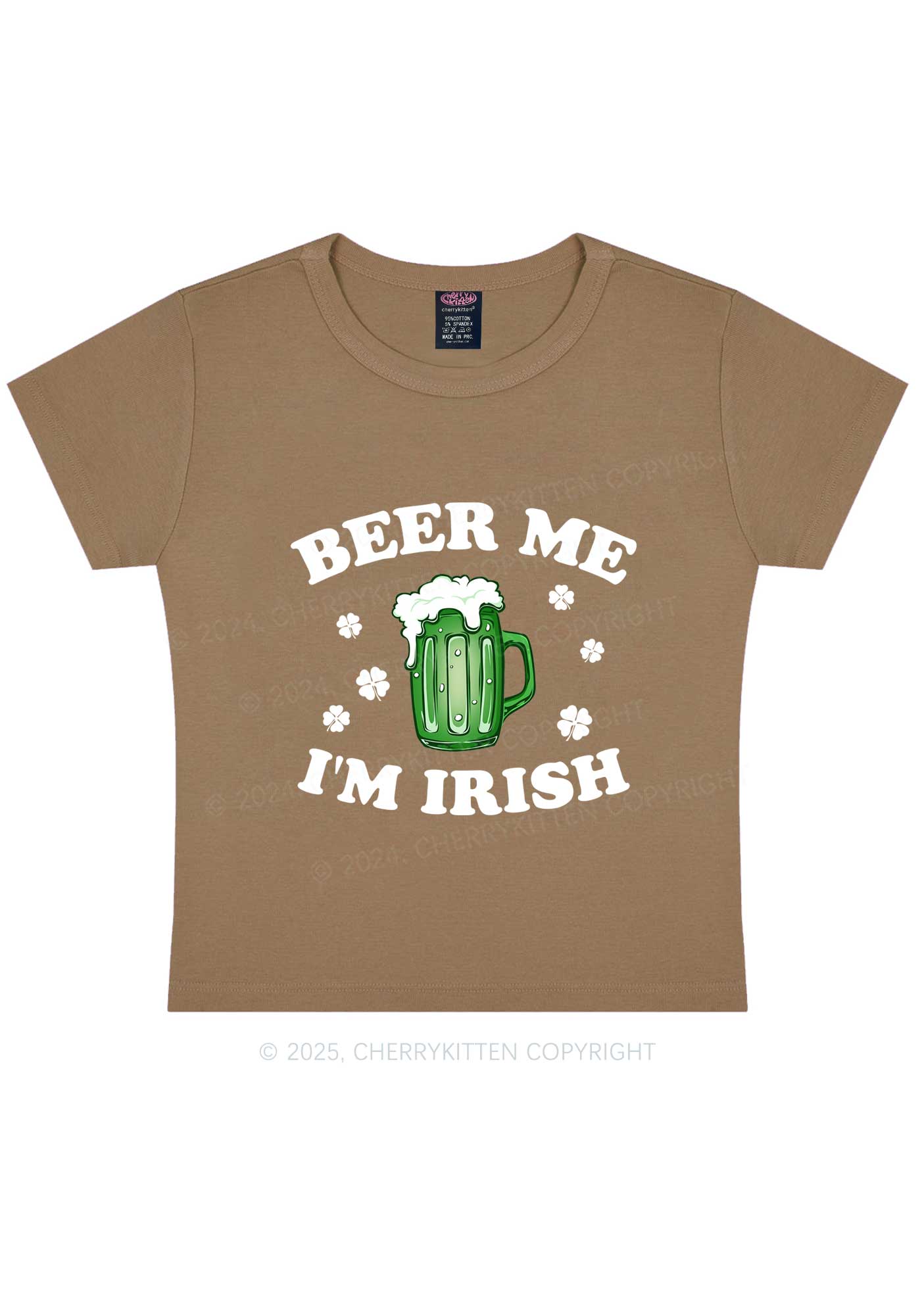 Beer Me Im Irish St Patricks Y2K Baby Tee Cherrykitten