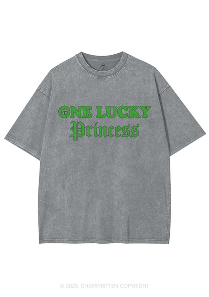 One Lucky Princess St Patricks Y2K Washed Tee Cherrykitten