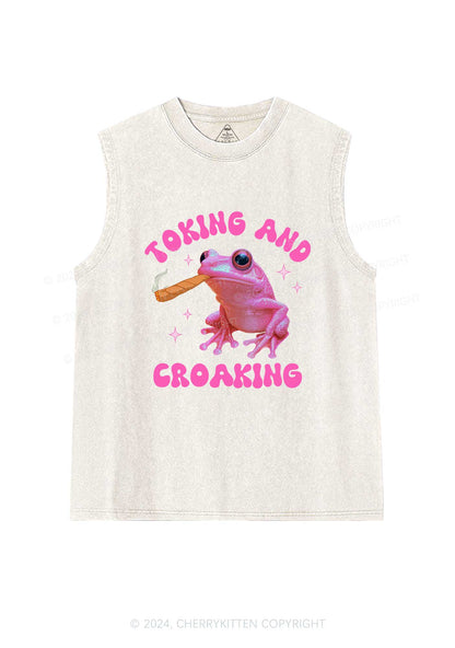 Toking And Croaking Y2K Washed Tank Cherrykitten