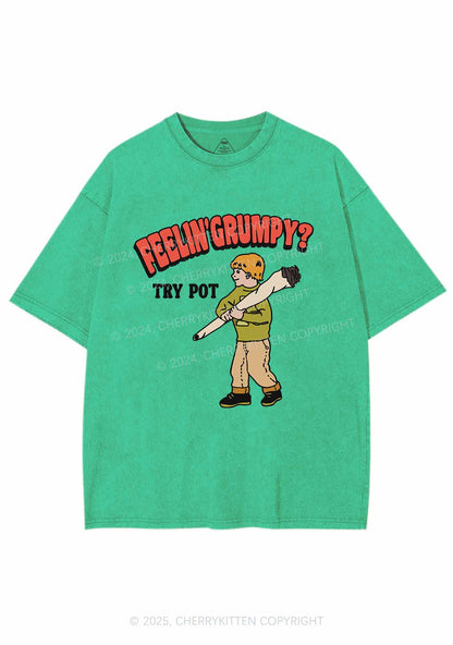 Feelin' Grumpy Y2K Washed Tee Cherrykitten