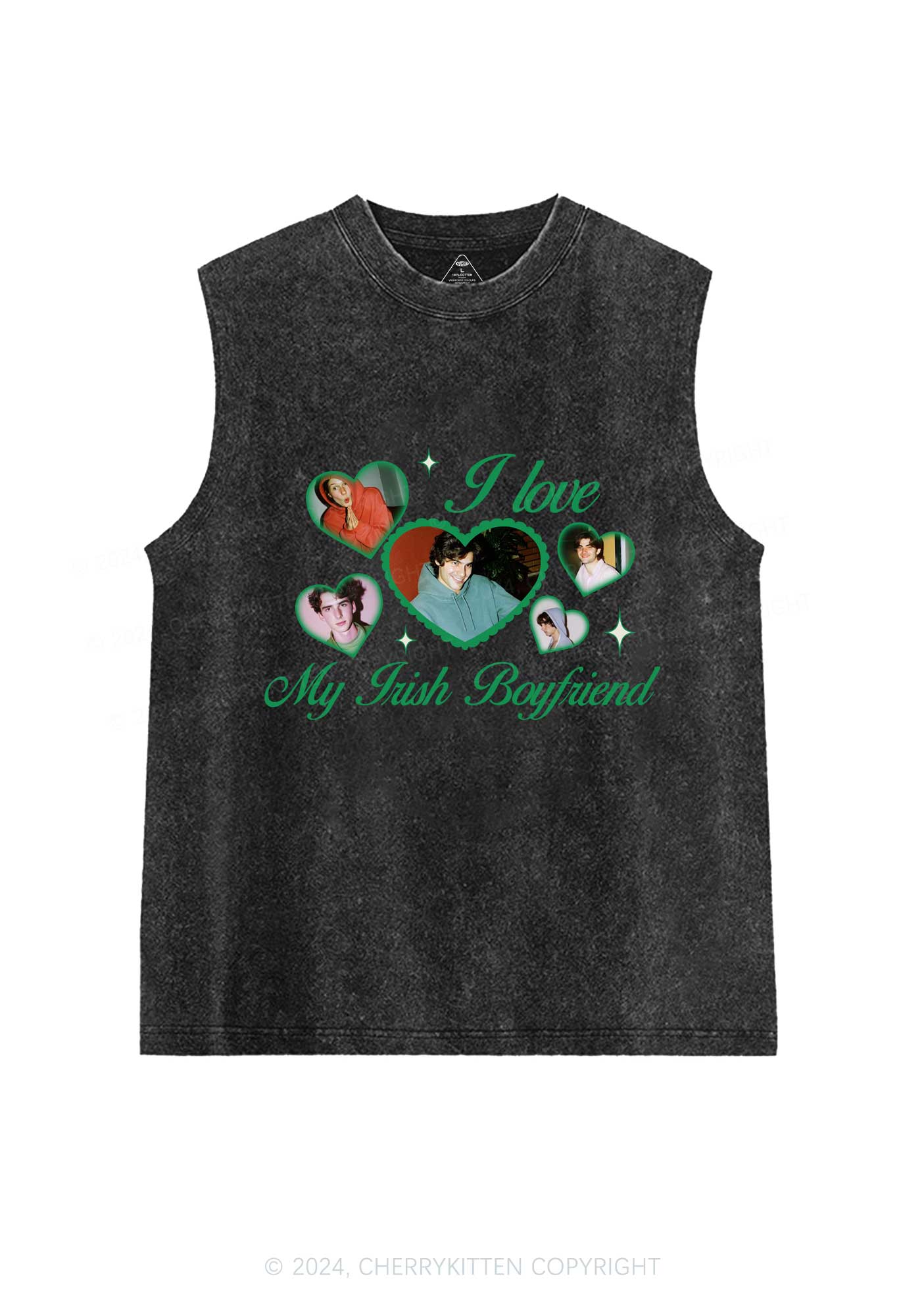 Custom My Irish Girlfriend St Patricks Y2K Washed Tank Cherrykitten