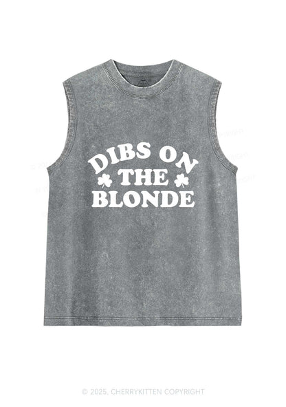 Dibs On The Blonde St Patricks Y2K Washed Tank Cherrykitten