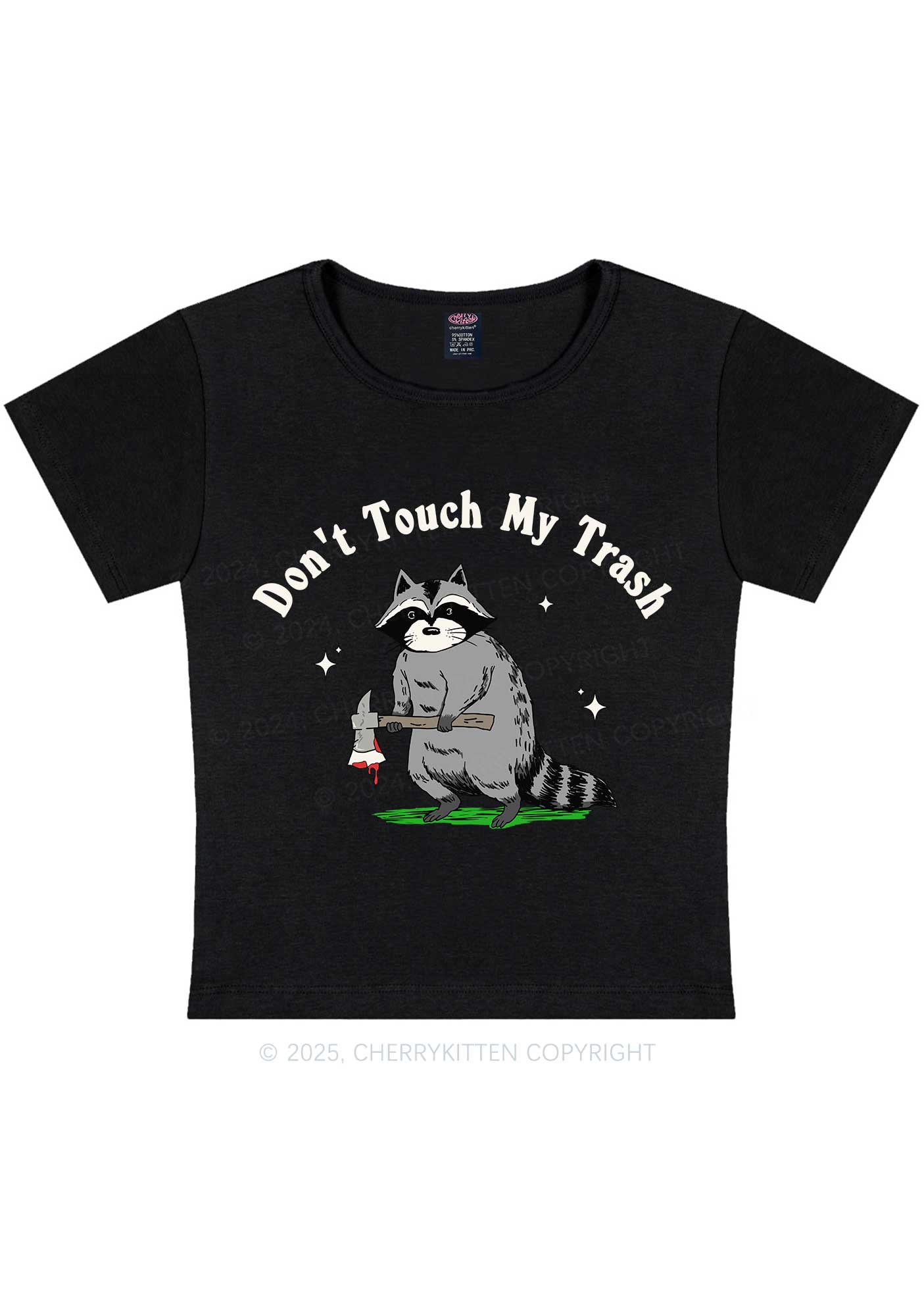 Dont Touch My Trash Y2K Baby Tee Cherrykitten