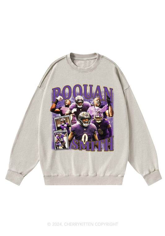 Purple Smith Y2K Super Bowl Washed Sweatshirts Cherrykitten