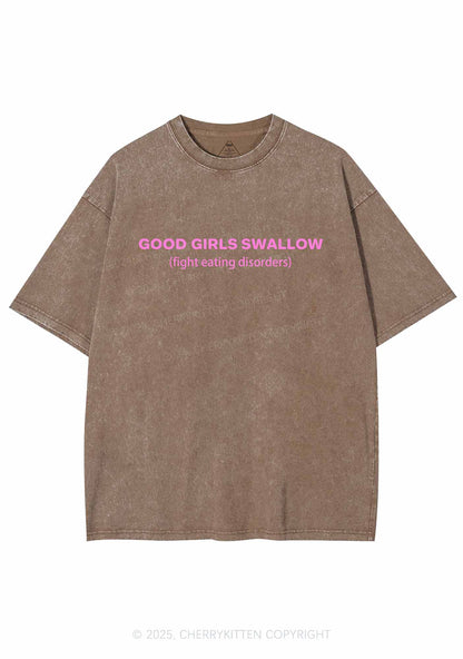 Good Girls Swallow Y2K Washed Tee Cherrykitten