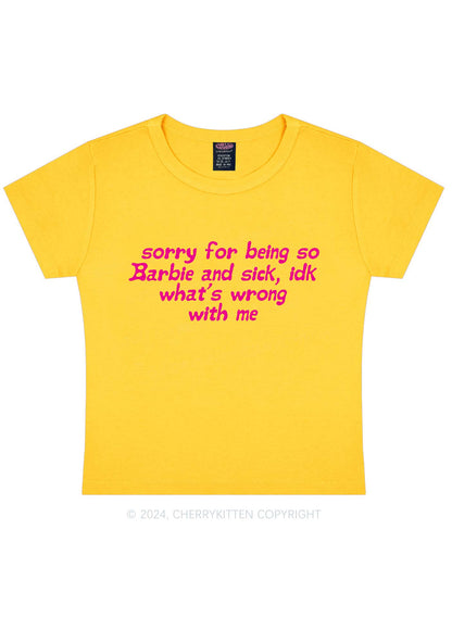 Sorry For Being So Sick Y2K Baby Tee Cherrykitten