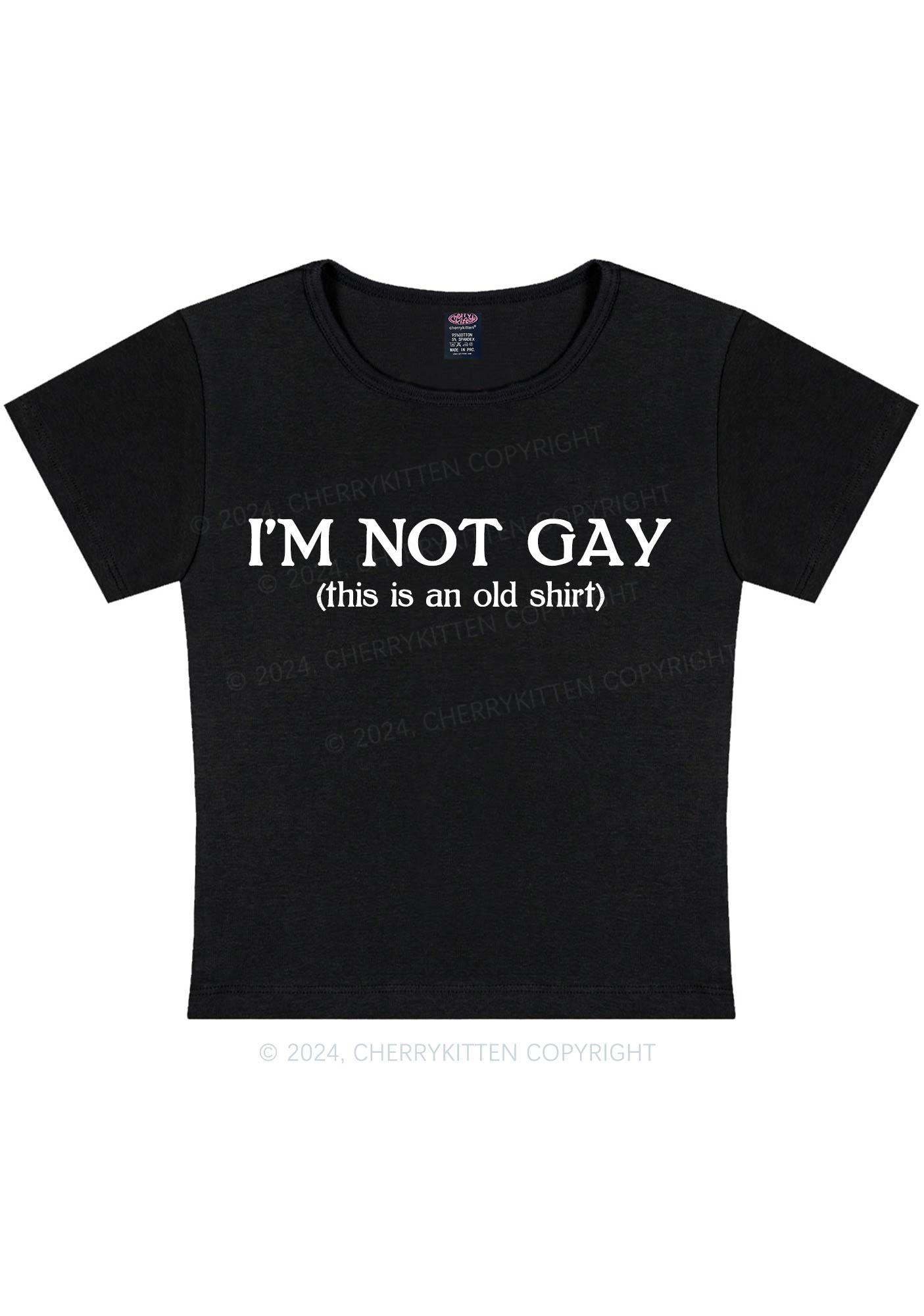 I'm Not Gay Y2K Baby Tee Cherrykitten