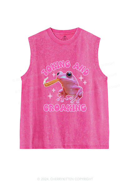 Toking And Croaking Y2K Washed Tank Cherrykitten