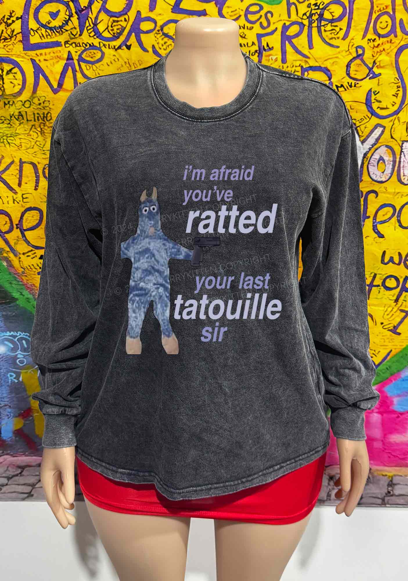 Ratted Last Tatouille Y2K Washed Long Sleeves Cherrykitten