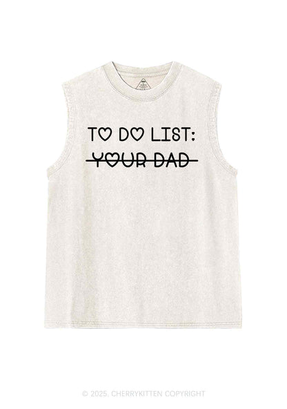 To Do List Your Dad Y2K Washed Tank Cherrykitten