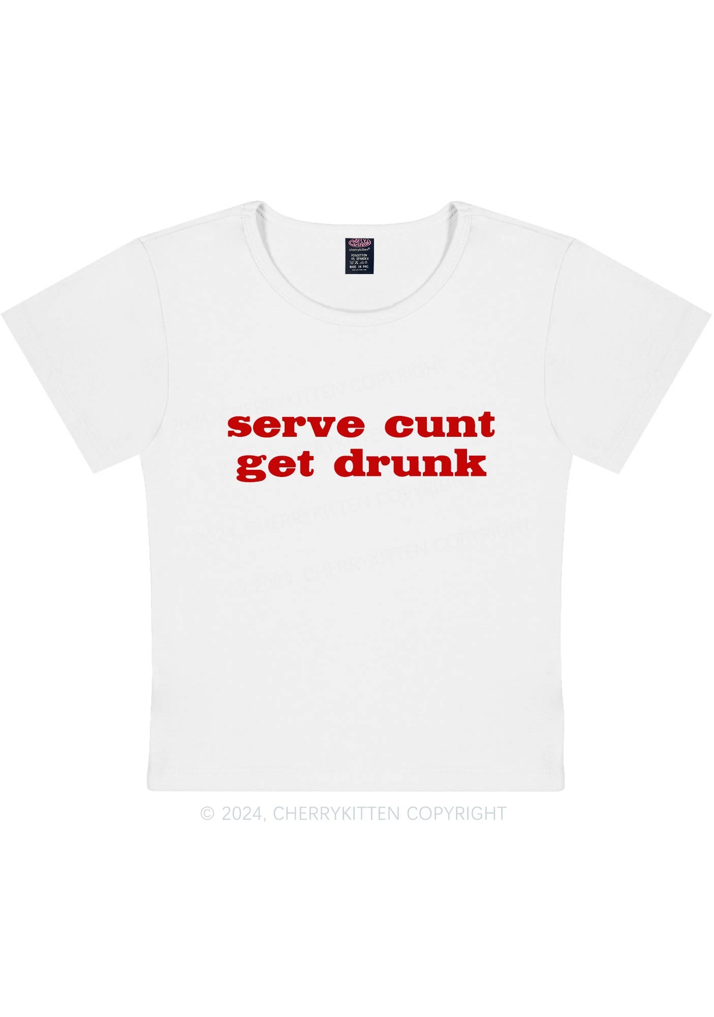 Serve Cxxt Get Drunk Y2K Baby Tee Cherrykitten