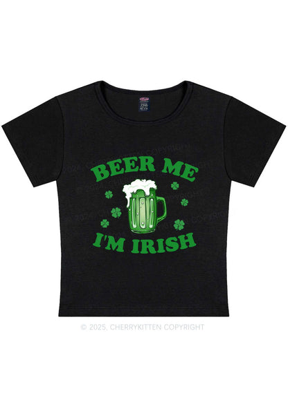 Beer Me Im Irish St Patricks Y2K Baby Tee Cherrykitten