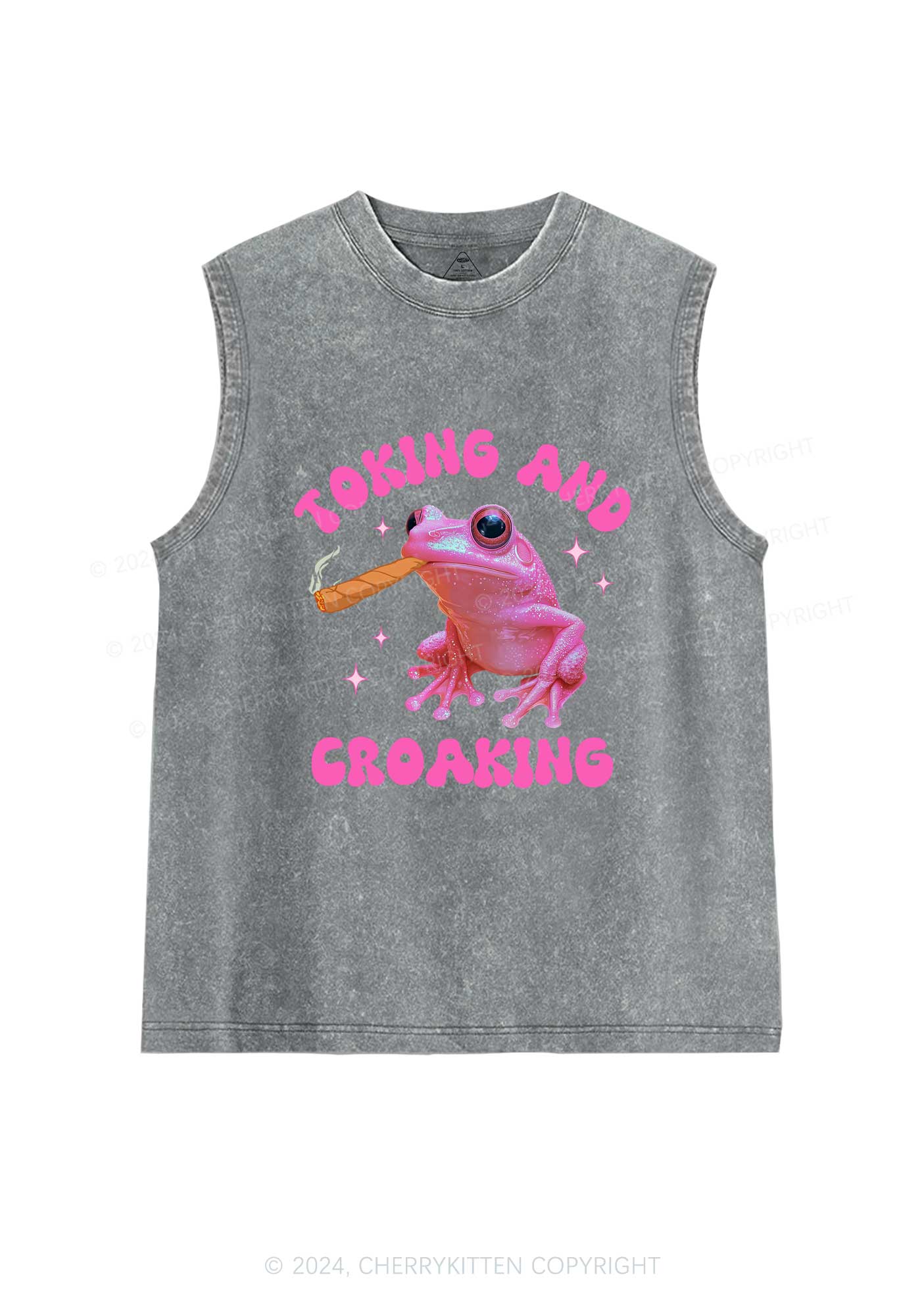 Toking And Croaking Y2K Washed Tank Cherrykitten