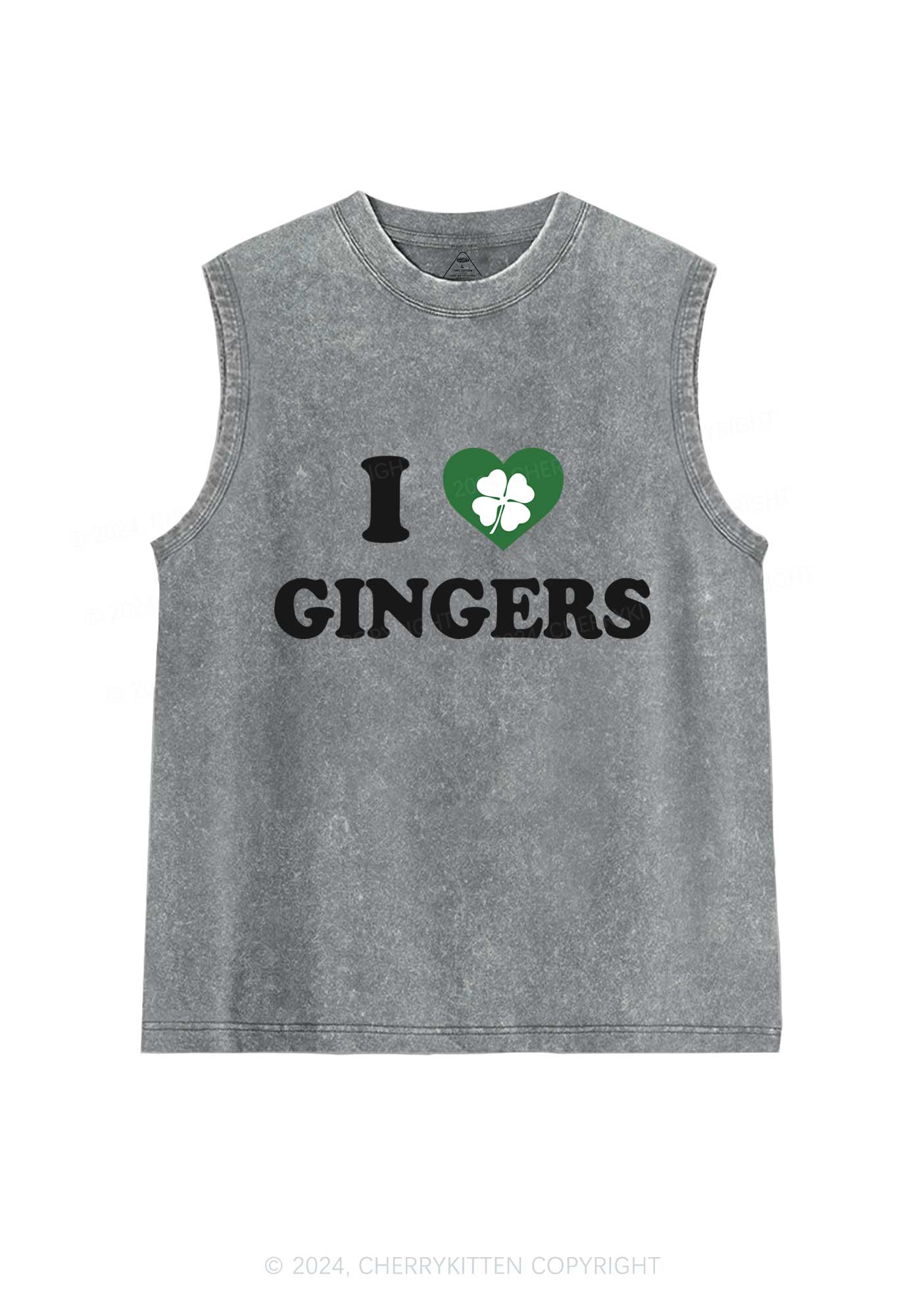 I Love Gingers St Patricks Y2K Washed Tank Cherrykitten