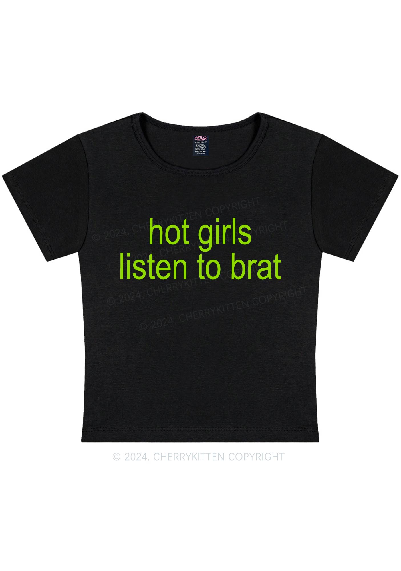 Hot Girls Listen To Brat Y2K Baby Tee Cherrykitten