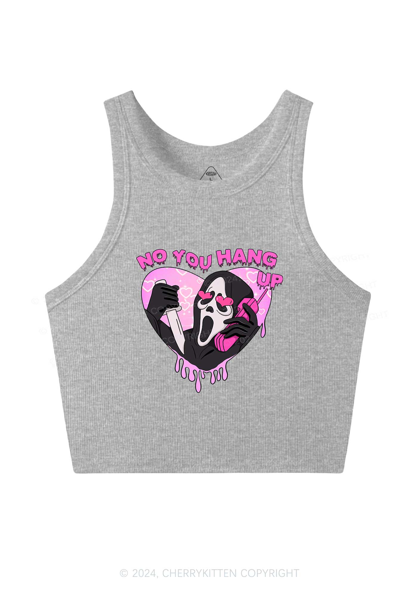 No You Hang Up Y2K Valentine's Day Crop Tank Top Cherrykitten