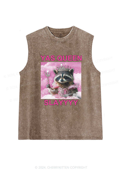 Yas Queen Slay Raccoon Y2K Washed Tank Cherrykitten