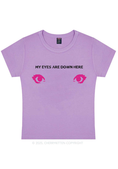 My Eyes Are Down Here Y2K Baby Tee Cherrykitten