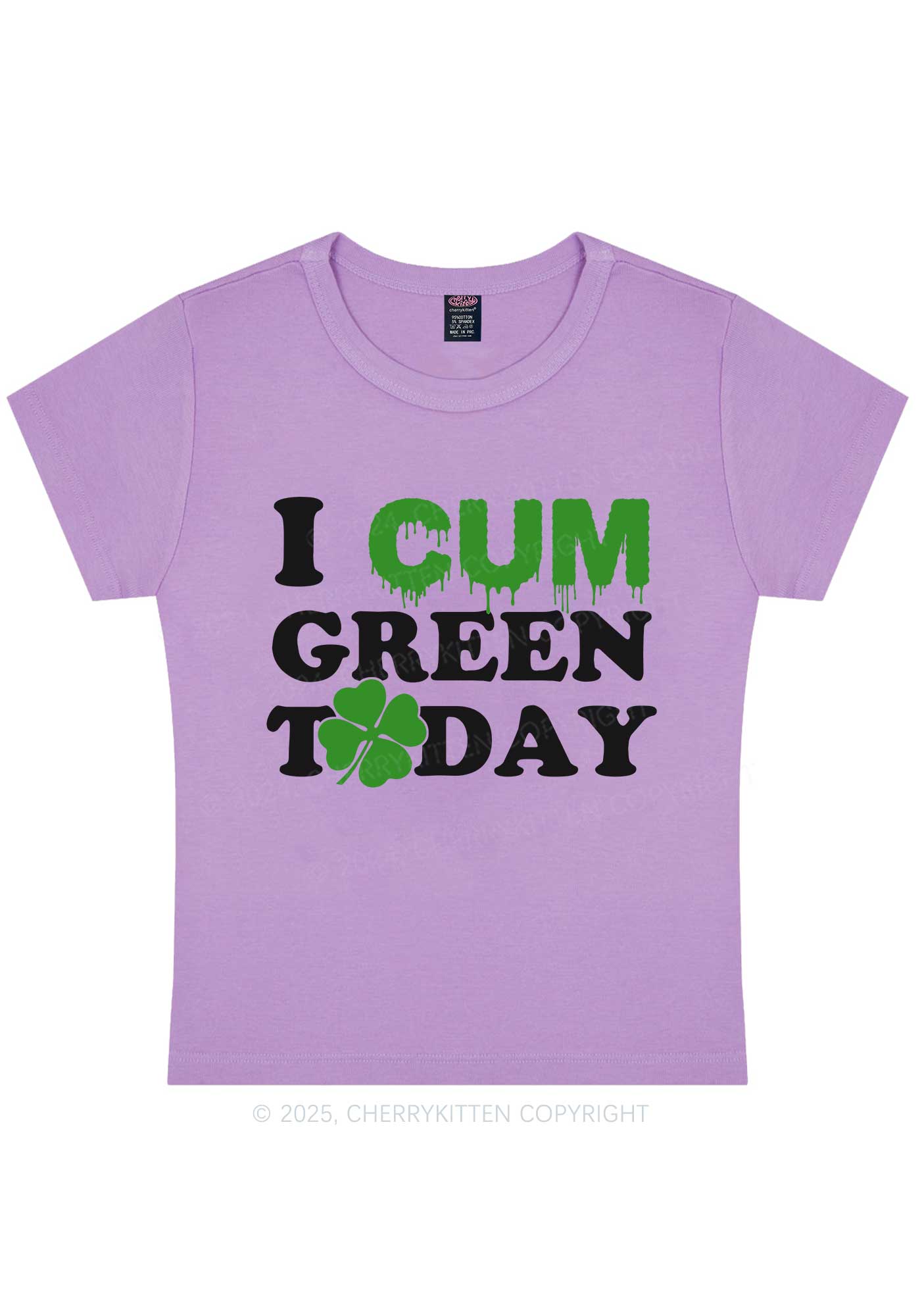 I Cxm Green Today St Patricks Y2K Baby Tee Cherrykitten