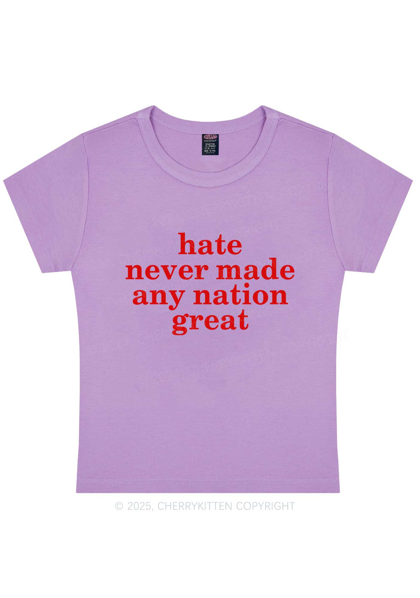 Hate Never Made Nation Great Y2K Baby Tee Cherrykitten