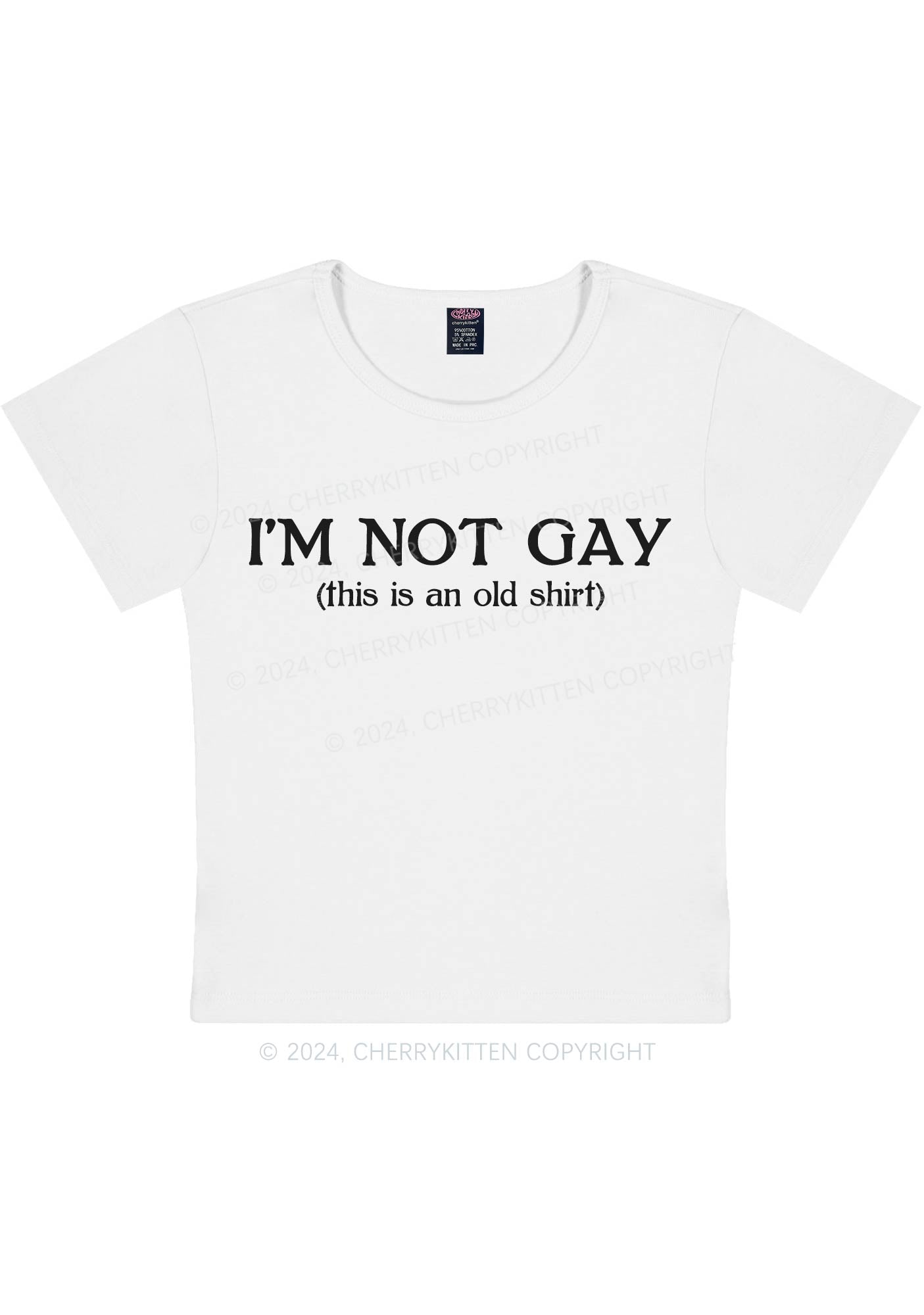 I'm Not Gay Y2K Baby Tee Cherrykitten