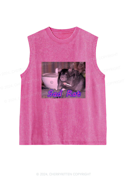 Sad Rat Y2K Washed Tank Cherrykitten