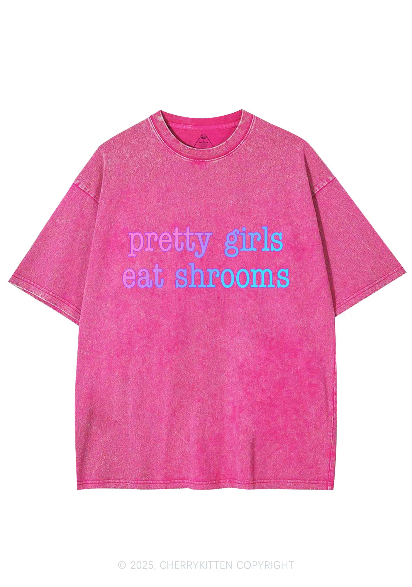 Pretty Girls Eat Shrooms Y2K Shirts Washed Tee Cherrykitten