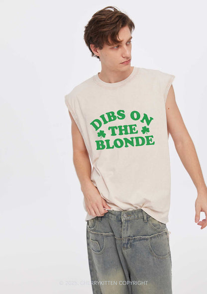 Dibs On The Blonde St Patricks Y2K Washed Tank Cherrykitten