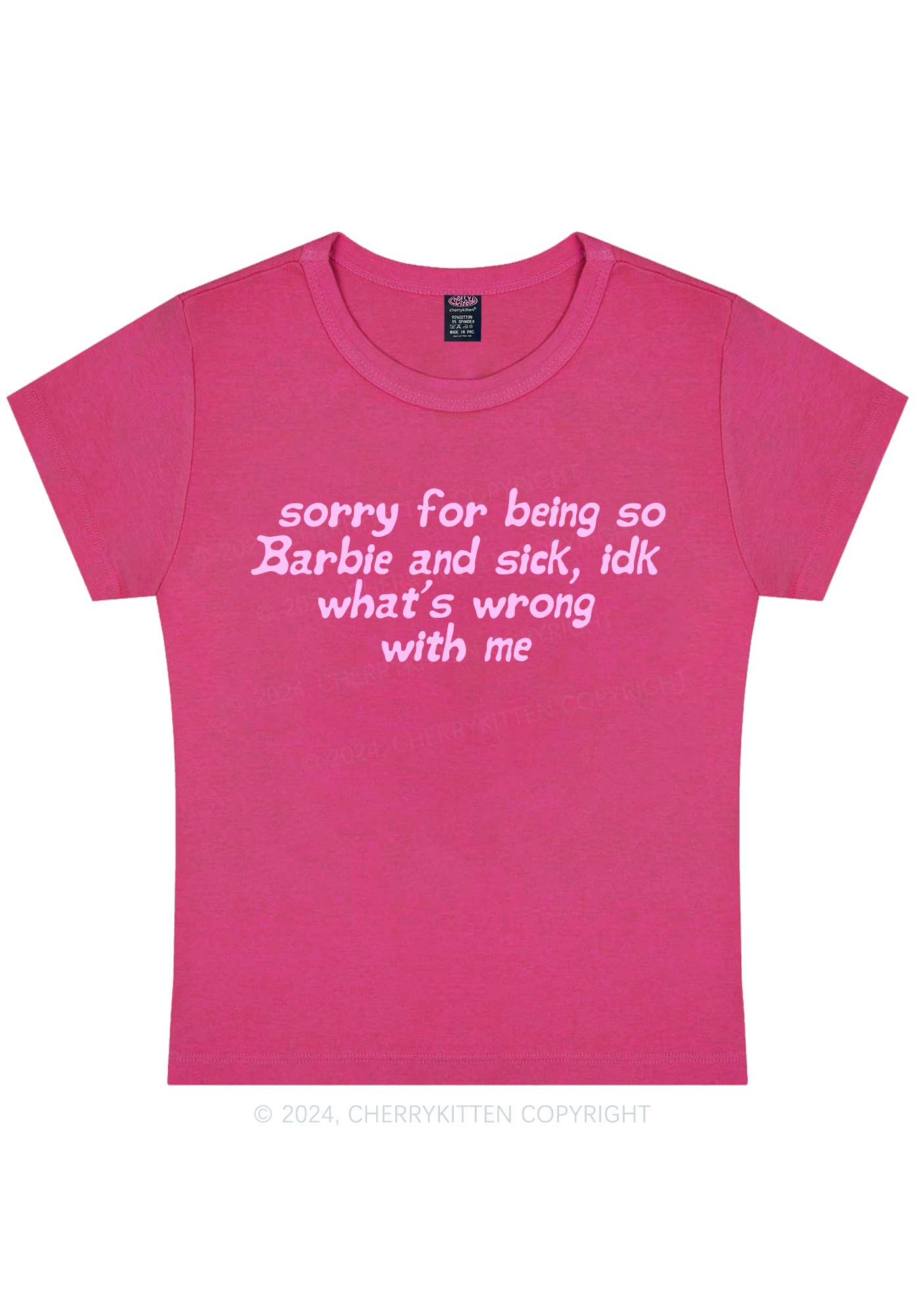 Sorry For Being So Sick Y2K Baby Tee Cherrykitten