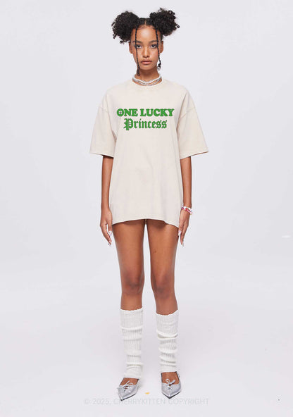 One Lucky Princess St Patricks Y2K Washed Tee Cherrykitten