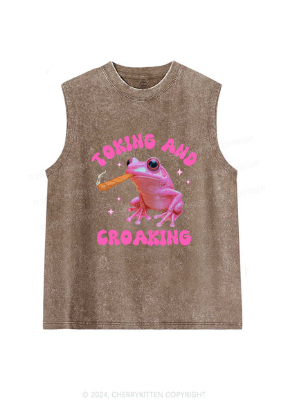 Toking And Croaking Y2K Washed Tank Cherrykitten