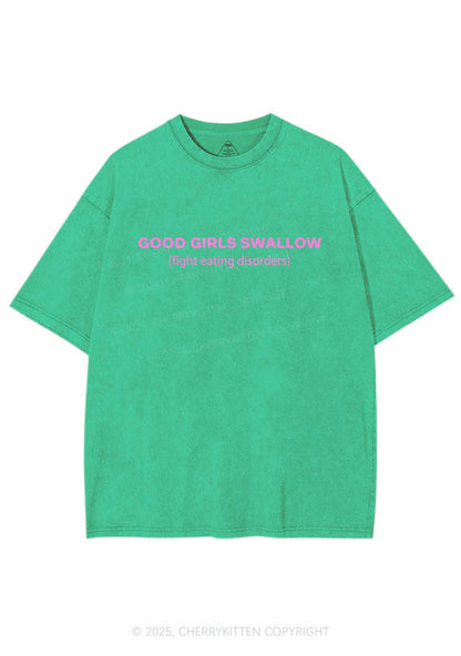 Good Girls Swallow Y2K Washed Tee Cherrykitten