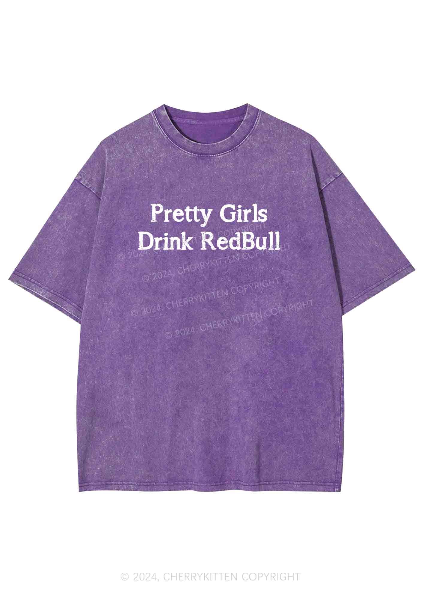 Pretty Girls Drink Redbull Y2K Washed Tee Cherrykitten