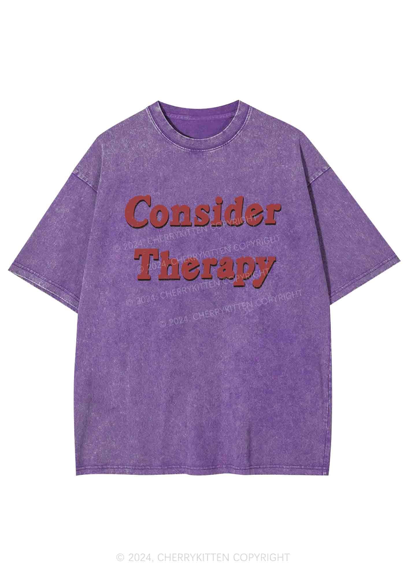 Consider Therapy Y2K Washed Tee Cherrykitten