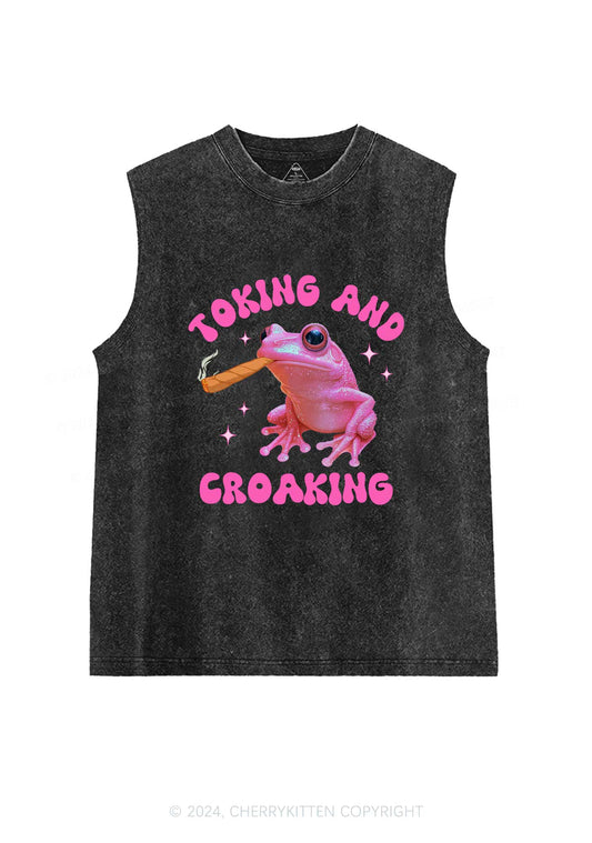 Toking And Croaking Y2K Washed Tank Cherrykitten