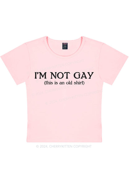 I'm Not Gay Y2K Baby Tee Cherrykitten