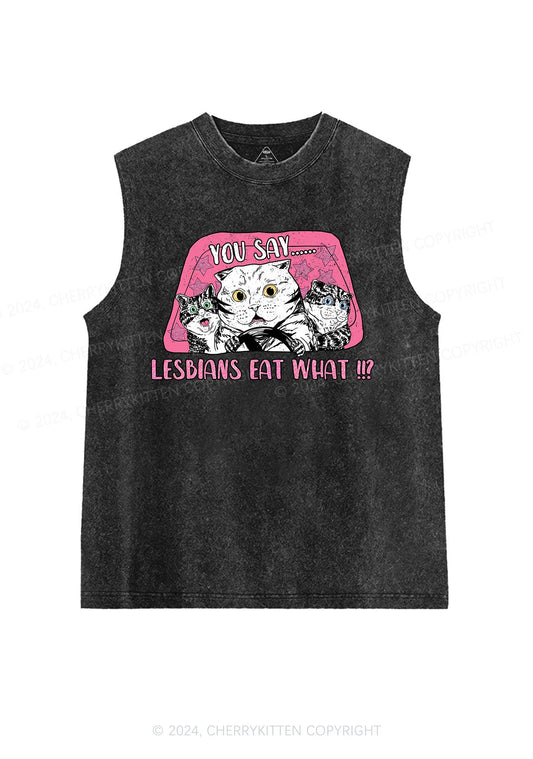 You Say Lesbians Eat Y2K Washed Tank Cherrykitten