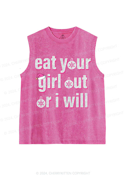 Christmas Eat Your Girl Y2K Washed Tank Cherrykitten