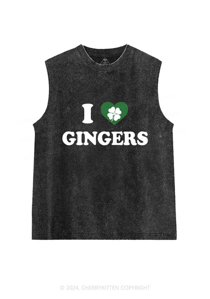 I Love Gingers St Patricks Y2K Washed Tank Cherrykitten