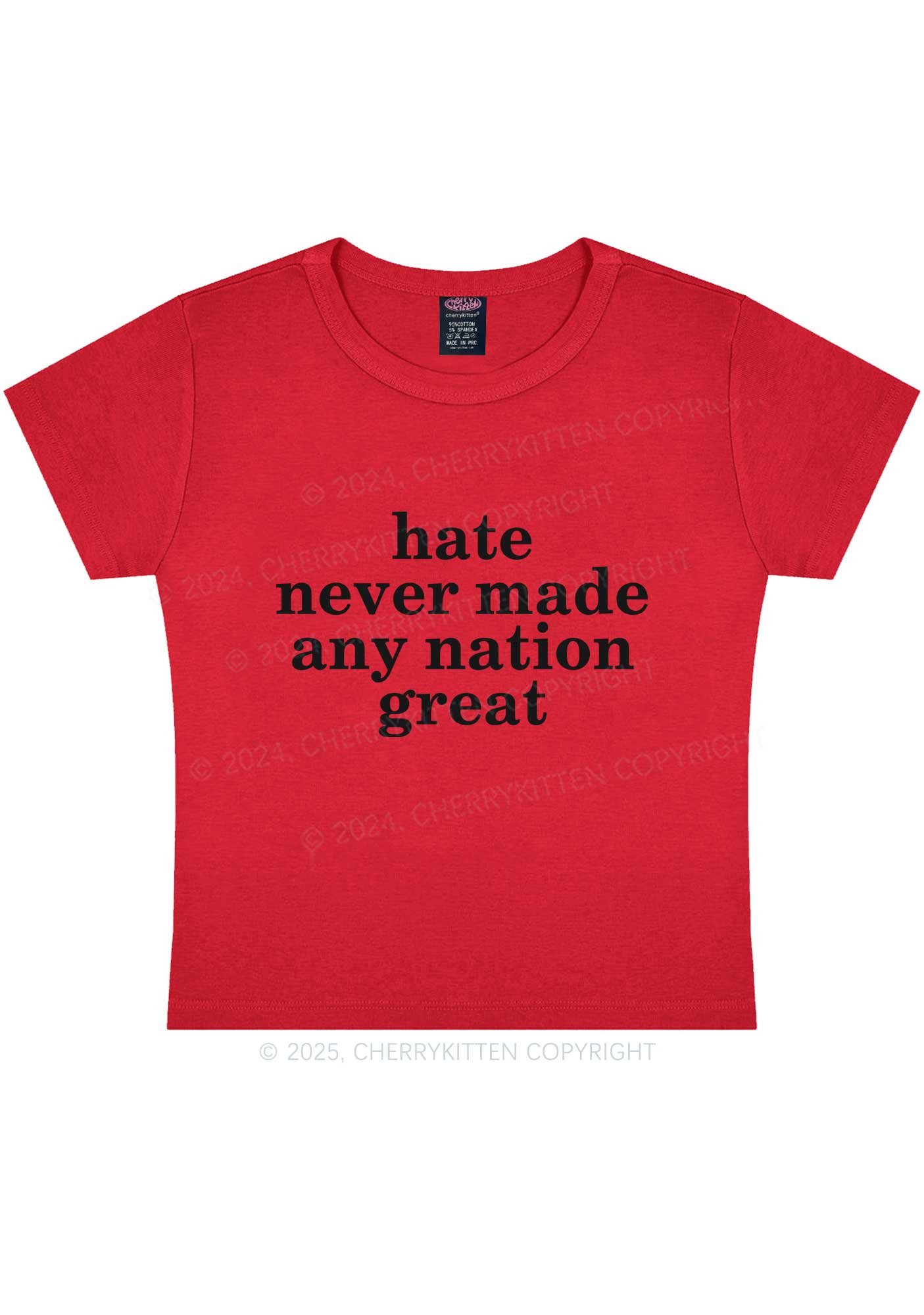 Hate Never Made Nation Great Y2K Baby Tee Cherrykitten