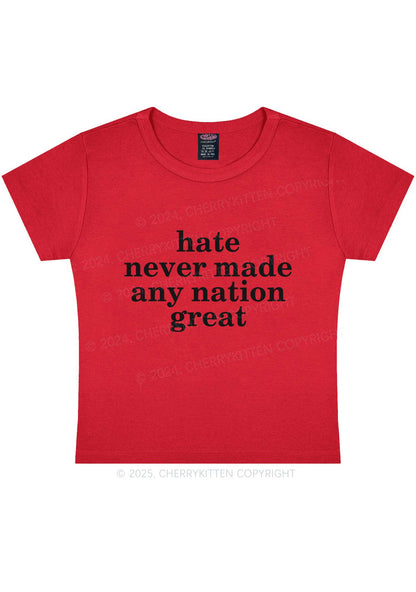 Hate Never Made Nation Great Y2K Baby Tee Cherrykitten