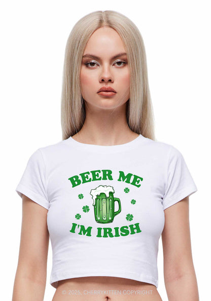 Beer Me Im Irish St Patricks Y2K Baby Tee Cherrykitten