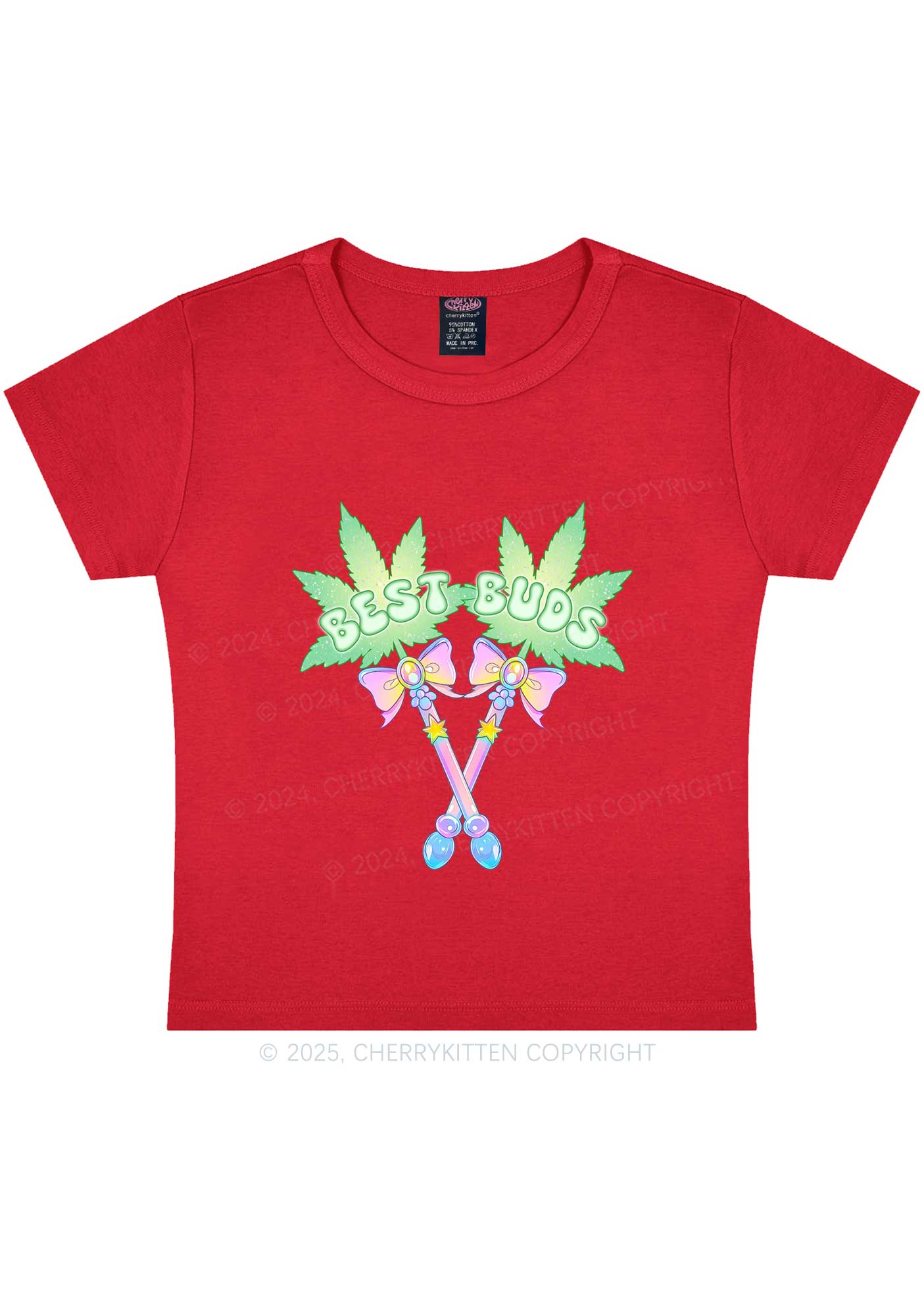 Best Buds Y2K Baby Tee Cherrykitten