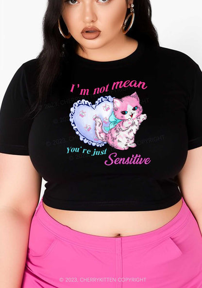 Curvy I'm Not Mean Y2K Baby Tee Cherrykitten